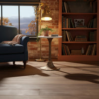 Tyler 20.5 Inch Accent Side Table, Round White Marble Top, Antique Brass Hammered Pedestal Base - UPT-315640