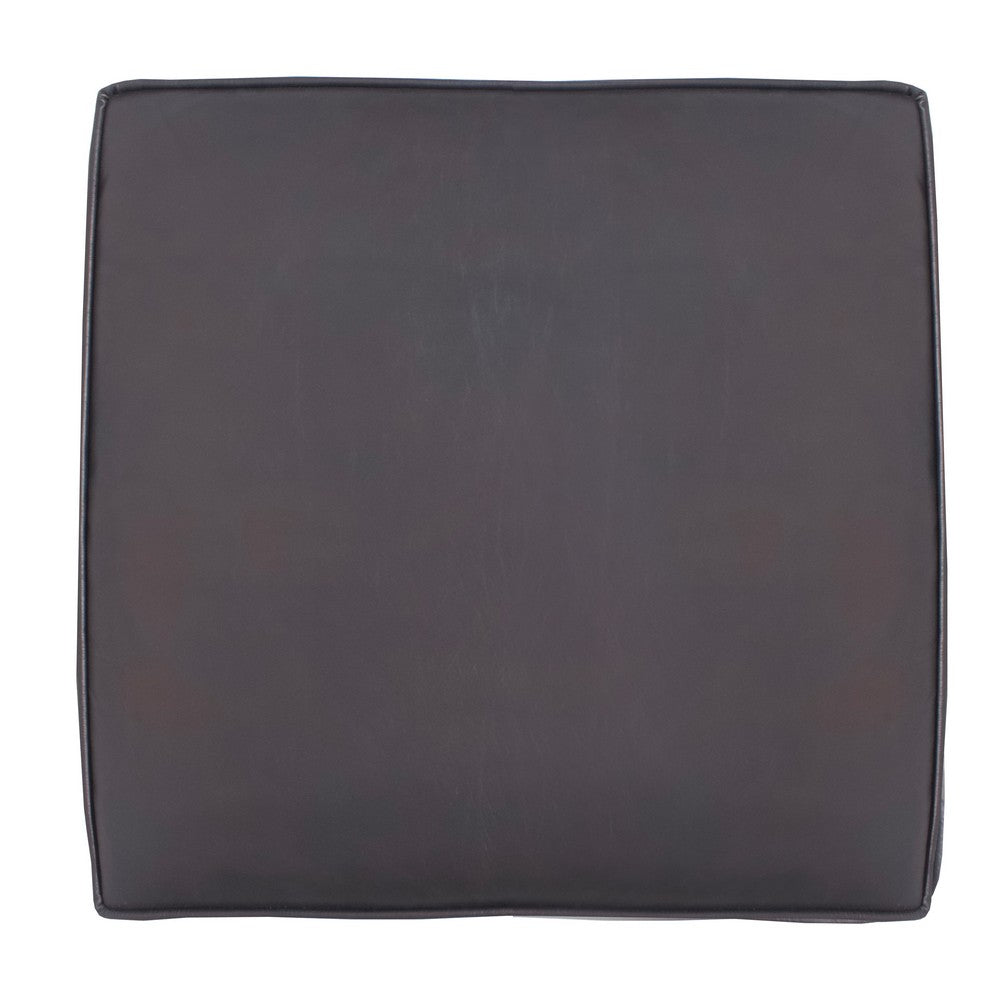 Amber Accent Chair, Handcrafted Slatted Mango Wood, Black Buffalo Leather Cushions, Angled Legs - UPT-315763