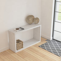 Keli 52 Inch Sofa Console Table, Mango Wood Handcrafted Open Frame, Rustic Washed White UPT-315989