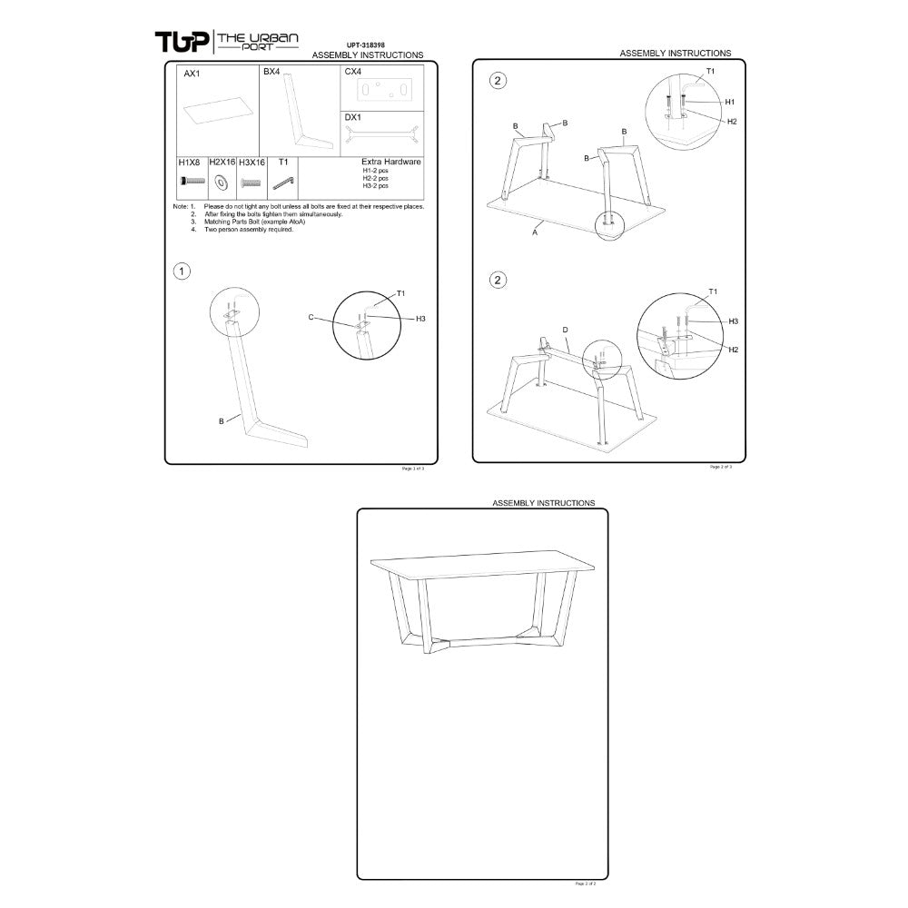 Myra 6 Seater Dining Table, 67" Rectangular Top in Walnut Brown and Antique Gray Sheesham Wood, Black Metal Base - UPT-318398
