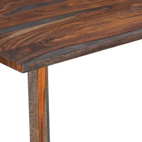 Myra 6 Seater Dining Table, 67" Rectangular Top in Walnut Brown and Antique Gray Sheesham Wood, Black Metal Base - UPT-318398