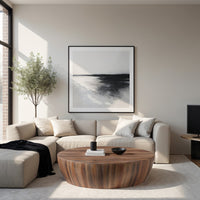 Arthur Handcarved 48 Inch Drum Shape Round Top Mango Wood Distressed Wooden Coffee Table, Brown- UPT-32184