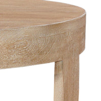 Milan Coffee Table, 32 Inch Round Top, Mango Wood with Sandblasted Natural Brown, Open Sled Base - UPT-324416