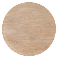 Milan Coffee Table, 32 Inch Round Top, Mango Wood with Sandblasted Natural Brown, Open Sled Base - UPT-324416