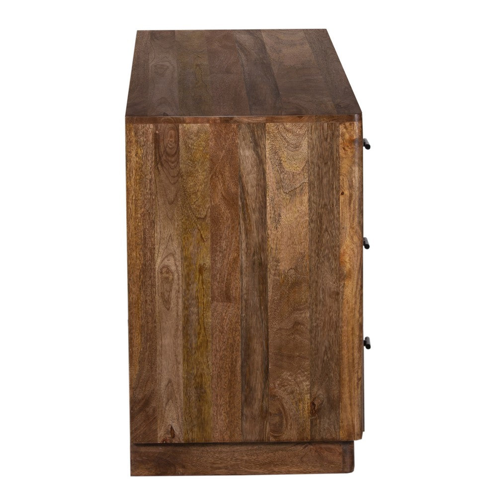 Tao 6 Drawers Dresser, Mango Wood, Walnut Finish, 60" - UPT-326509