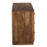 Tao 6 Drawers Dresser, Mango Wood, Walnut Finish, 60" - UPT-326509