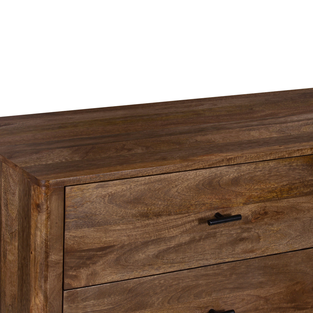 Tao 6 Drawers Dresser, Mango Wood, Walnut Finish, 60" - UPT-326509