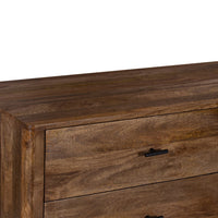 Tao 6 Drawers Dresser, Mango Wood, Walnut Finish, 60" - UPT-326509