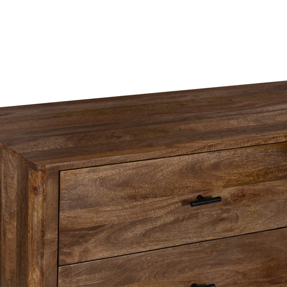 Tao 6 Drawers Dresser, Mango Wood, Walnut Finish, 60" - UPT-326509