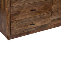 Tao 6 Drawers Dresser, Mango Wood, Walnut Finish, 60" - UPT-326509