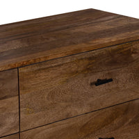 Tao 6 Drawers Dresser, Mango Wood, Walnut Finish, 60" - UPT-326509