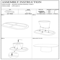 Jano Dining Table, 79 Inch Oblong Top with Tapered Pedestal Base, Sandblasted Black Mango Wood - UPT-326513