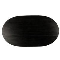 Jano Dining Table, 79 Inch Oblong Top with Tapered Pedestal Base, Sandblasted Black Mango Wood - UPT-326513