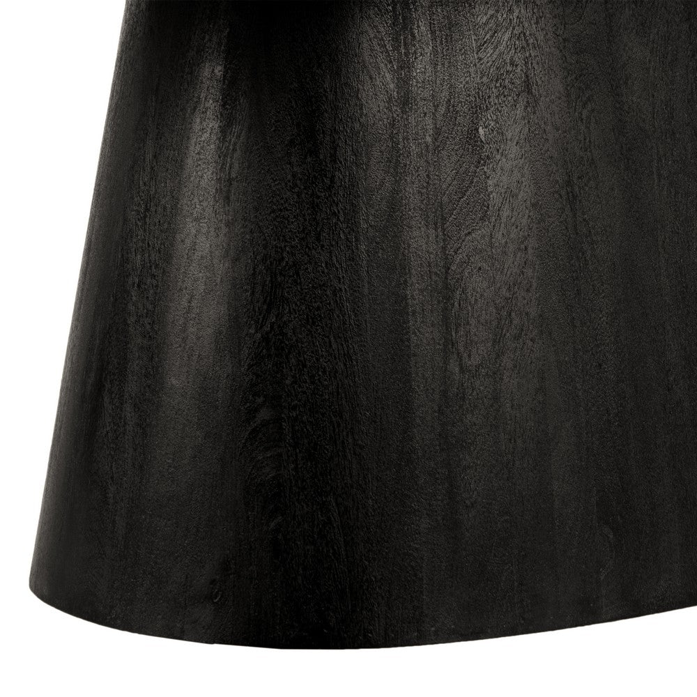 Jano Dining Table, 79 Inch Oblong Top with Tapered Pedestal Base, Sandblasted Black Mango Wood - UPT-326513