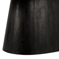 Jano Dining Table, 79 Inch Oblong Top with Tapered Pedestal Base, Sandblasted Black Mango Wood - UPT-326513