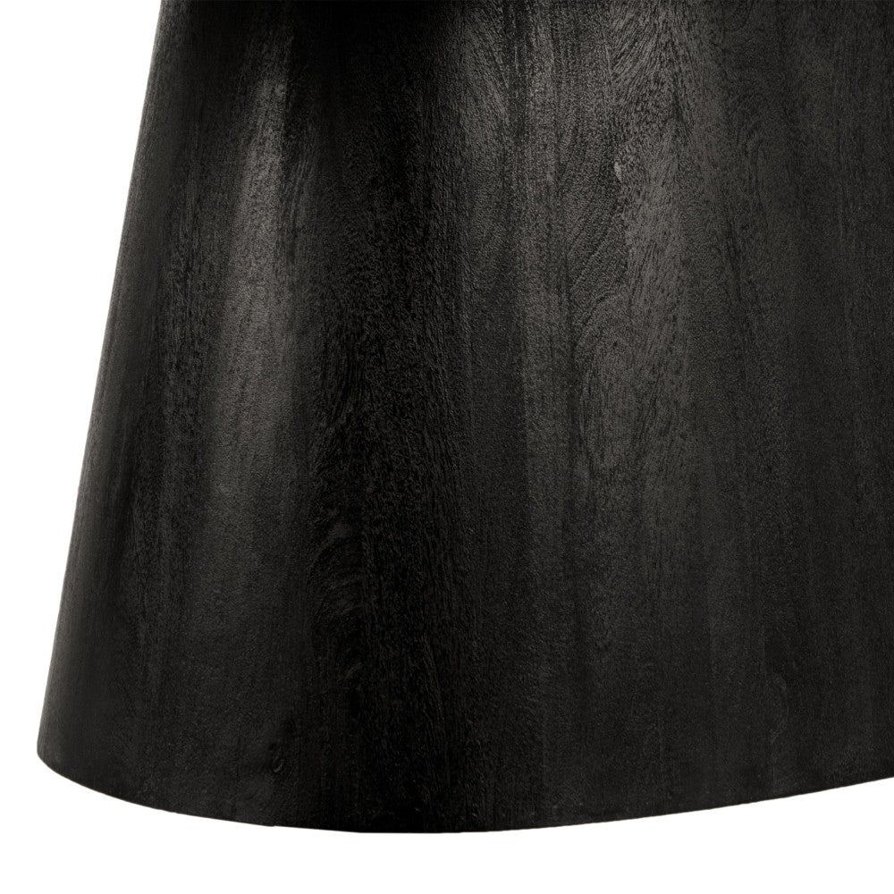 Jano Dining Table, 79 Inch Oblong Top with Tapered Pedestal Base, Sandblasted Black Mango Wood - UPT-326513
