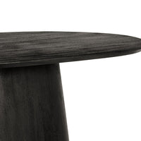 Jano Dining Table, 79 Inch Oblong Top with Tapered Pedestal Base, Sandblasted Black Mango Wood - UPT-326513