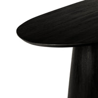 Jano Dining Table, 79 Inch Oblong Top with Tapered Pedestal Base, Sandblasted Black Mango Wood - UPT-326513