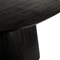 Jano Dining Table, 79 Inch Oblong Top with Tapered Pedestal Base, Sandblasted Black Mango Wood - UPT-326513