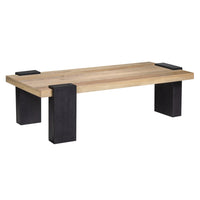 Bonne Coffee Table, 60 Inch Wide Rectangular Top, Handcrafted White Oak and Sandblasted Black - UPT-326514
