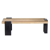 Bonne Coffee Table, 60 Inch Wide Rectangular Top, Handcrafted White Oak and Sandblasted Black - UPT-326514
