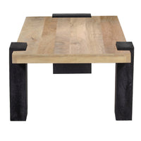 Bonne Coffee Table, 60 Inch Wide Rectangular Top, Handcrafted White Oak and Sandblasted Black - UPT-326514