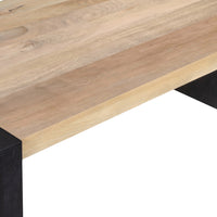 Bonne Coffee Table, 60 Inch Wide Rectangular Top, Handcrafted White Oak and Sandblasted Black - UPT-326514