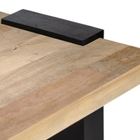 Bonne Coffee Table, 60 Inch Wide Rectangular Top, Handcrafted White Oak and Sandblasted Black - UPT-326514