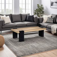 Bonne Coffee Table, 60 Inch Wide Rectangular Top, Handcrafted White Oak and Sandblasted Black - UPT-326514