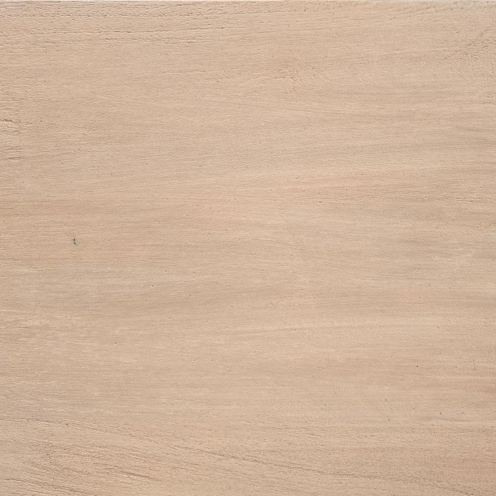 Nali Bedside Nightstand Table, 2 Drawers, Sandblasted Washed Ash White Mango Wood, Brass Knobs - UPT-326518