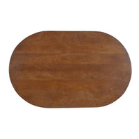 Leeds Coffee Table | 38" Handmade Walnut Brown Mango Wood Oval Top | Round Ball and Cone Base - UPT-326715