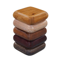 Zyra 18 Inch Side End Table, Sculptural Stacked Design, Mango and Acacia Wood Artisanship, Brown  - UPT-326716