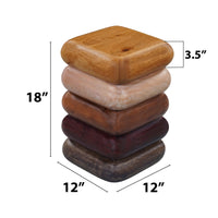 Zyra 18 Inch Side End Table, Sculptural Stacked Design, Mango and Acacia Wood Artisanship, Brown  - UPT-326716