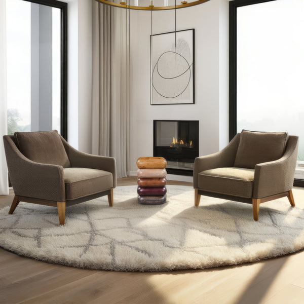 Zyra 12 Inch Side End Table, Sculptural Stacked Design, Mango and Acacia Wood Artisanship, Brown  - UPT-326716