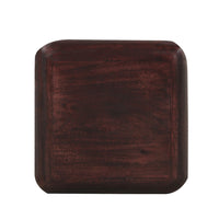 Zyra 18" Side End Table | Sculptural Stacked Design |  Dark Cherry Brown Acacia Wood - UPT-326717