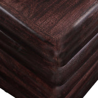 Zyra 18" Side End Table | Sculptural Stacked Design |  Dark Cherry Brown Acacia Wood - UPT-326717