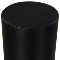 Tia 12 Inch Round Side End Table with Turned Pedestal Base, Mango Wood in Matte Black Finish By The Urban Port - UPT-326719