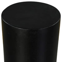 Tia 12 Inch Round Side End Table with Turned Pedestal Base, Mango Wood in Matte Black Finish By The Urban Port - UPT-326719