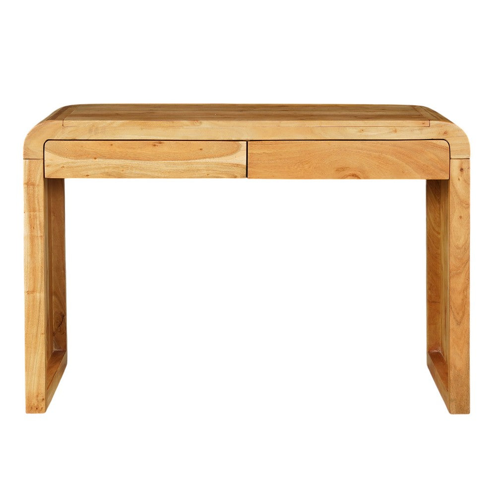 Arlow Console Table | 43" Wide Top | Handcrafted Natural Brown Acacia Wood | Dual Drawer Storage - UPT-327532