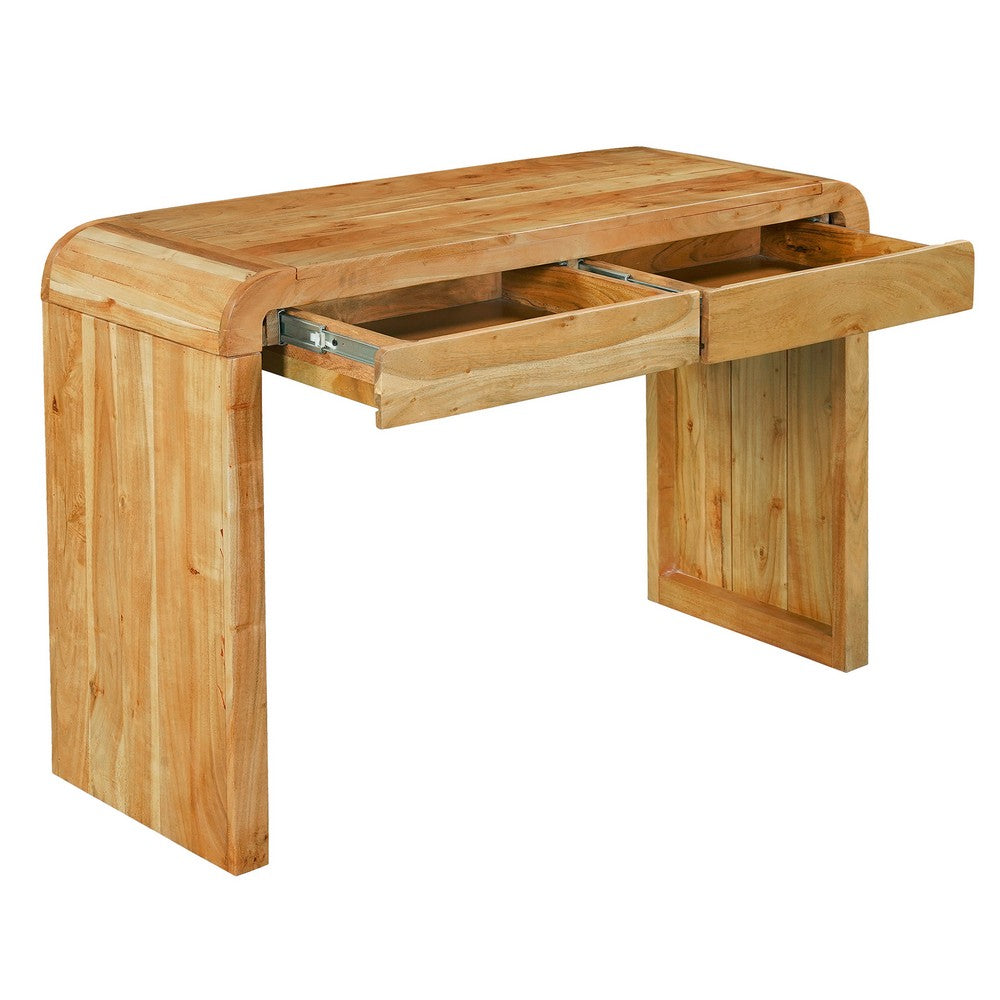 Arlow Console Table | 43" Wide Top | Handcrafted Natural Brown Acacia Wood | Dual Drawer Storage - UPT-327532