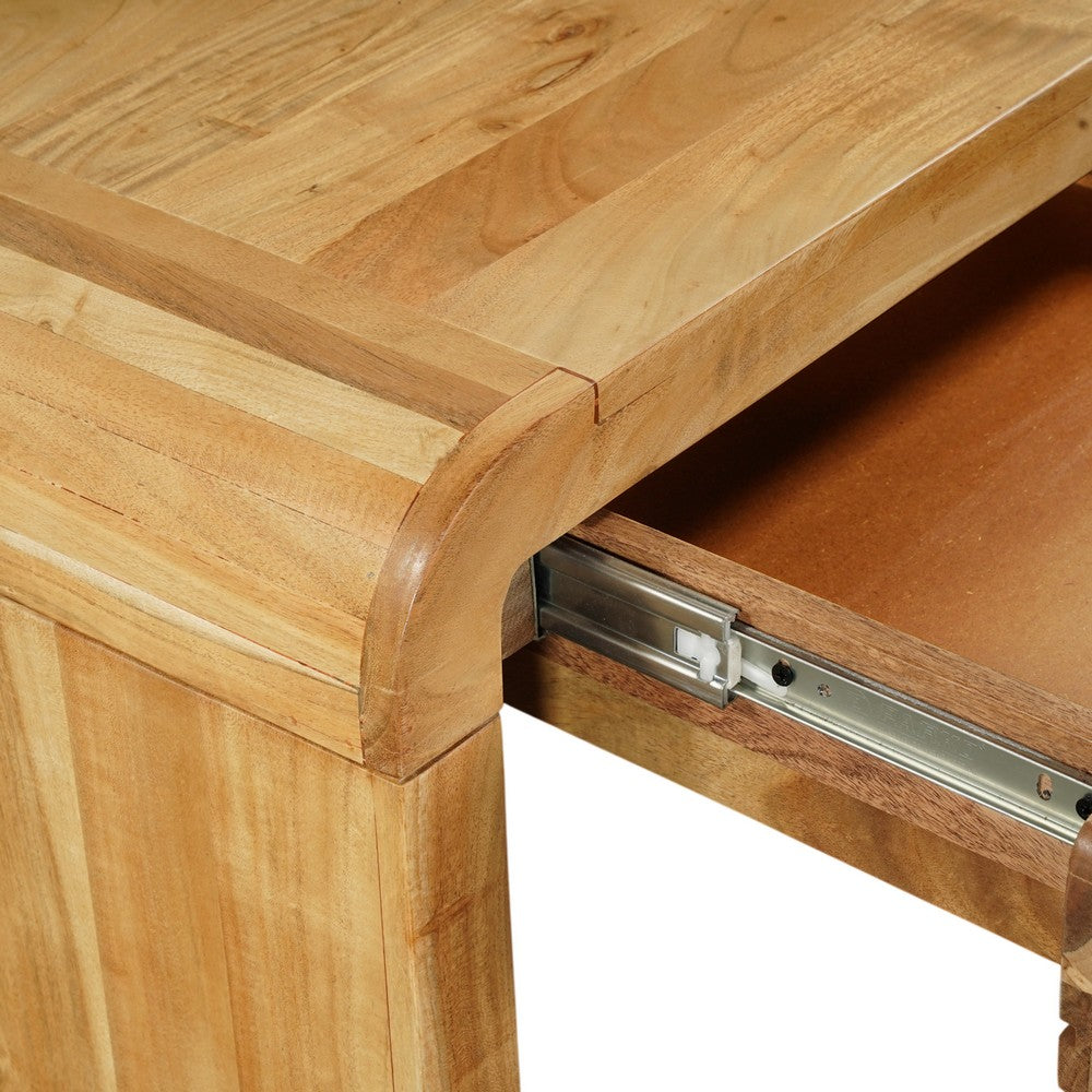 Arlow Console Table | 43" Wide Top | Handcrafted Natural Brown Acacia Wood | Dual Drawer Storage - UPT-327532