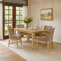 Avira Set of 2 Dining Chairs | Handcrafted Mango Wood | Cotton Rope Weaving | Beige Cushion - UPT-327533-2