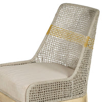 Avira Set of 2 Dining Chairs | Handcrafted Mango Wood | Cotton Rope Weaving | Beige Cushion - UPT-327533-2