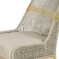 Avira Set of 2 Dining Chairs | Handcrafted Mango Wood | Cotton Rope Weaving | Beige Cushion - UPT-327533-2