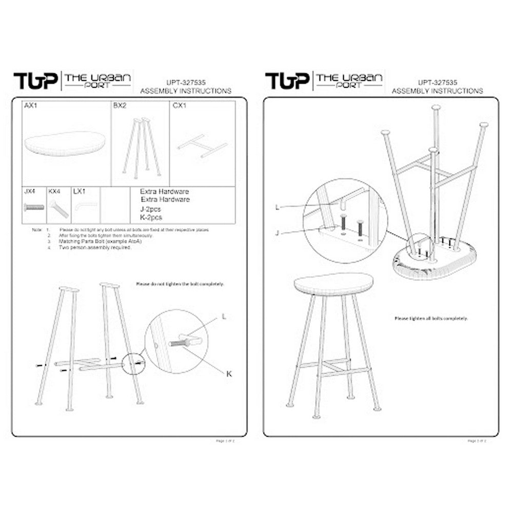 Elira 24" Backless Barstool with Handcrafted Mango Wood Saddle Seat | PVD Coating | Black Iron Legs | Gold Footrest - UPT-327535