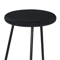 Elira 24.5 Backless Barstool with Round Mango Wood Seat | PVD Coating | Black Iron Legs | Gold Footrest - UPT-327536
