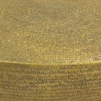 Terminus Coffee Table, 36 Inch Round Bowl Base with Hand Etched Texture, Antique Brass - UPT-327663