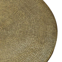 Terminus Coffee Table, 36 Inch Round Bowl Base with Hand Etched Texture, Antique Brass - UPT-327663