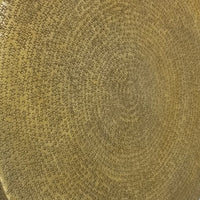 Terminus Coffee Table, 36 Inch Round Bowl Base with Hand Etched Texture, Antique Brass - UPT-327663