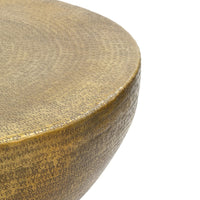 Terminus Coffee Table, 36 Inch Round Bowl Base with Hand Etched Texture, Antique Brass - UPT-327663